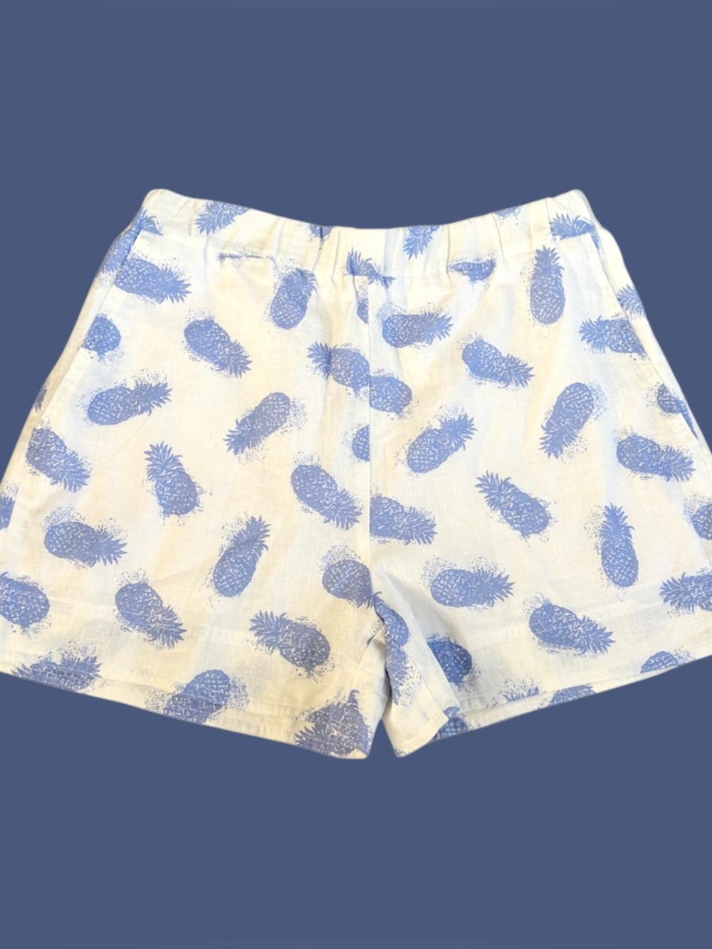 Like New Anthropologie Vilagallo Linen Blend Pineapple Pattern Shorts Medium